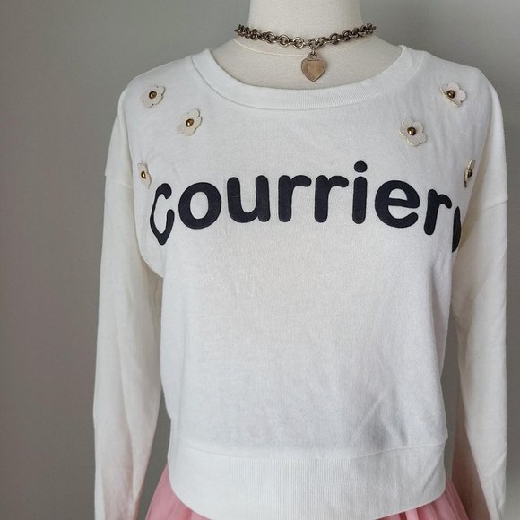 Vintage LizLisa Tralala White Cropped Mini Sweatshirt - Picture 3 of 4